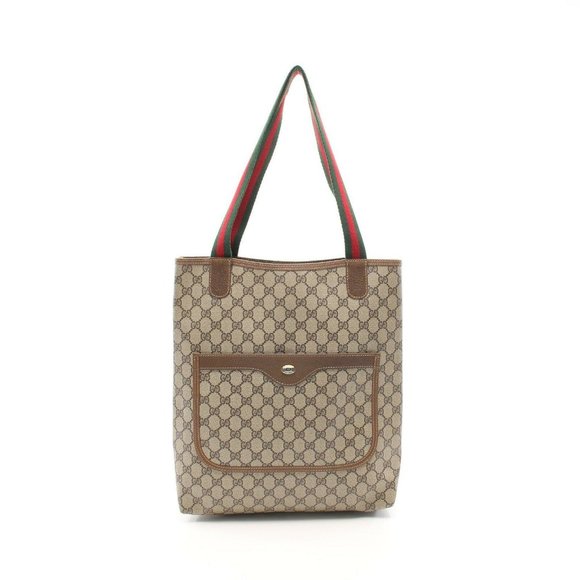Gucci Handbags - Auth Gucci Plus Web Sherry Line Tote #28718G22B